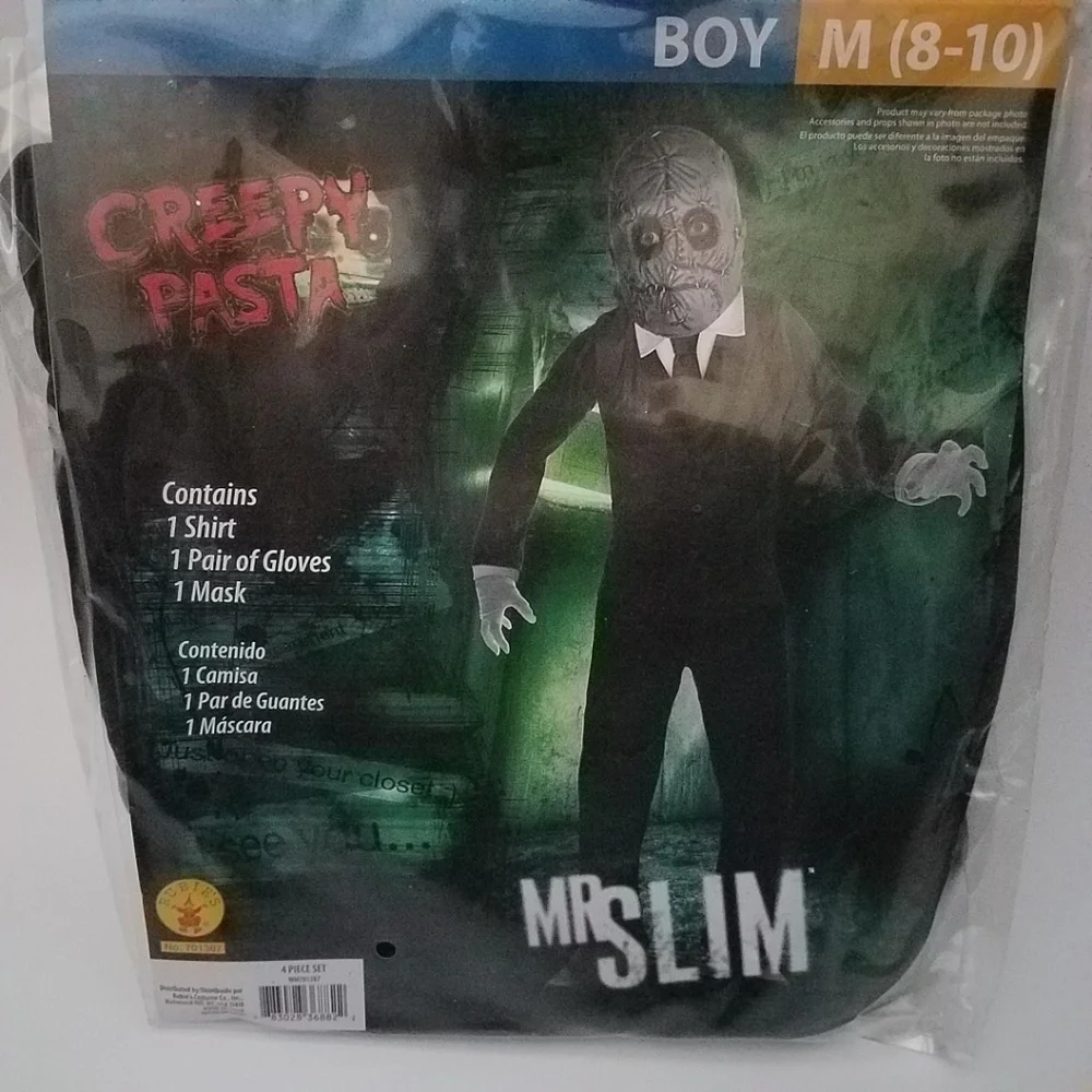 NEW Mr Slim Creepy Pasta Halloween Costume Boy Medium Large
